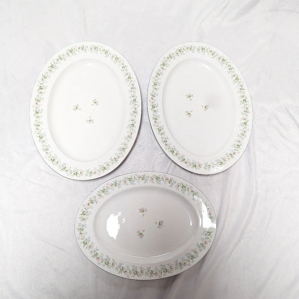 3 Johann Haviland Bavaria Germany Forever Spring Serving Platter Set 15